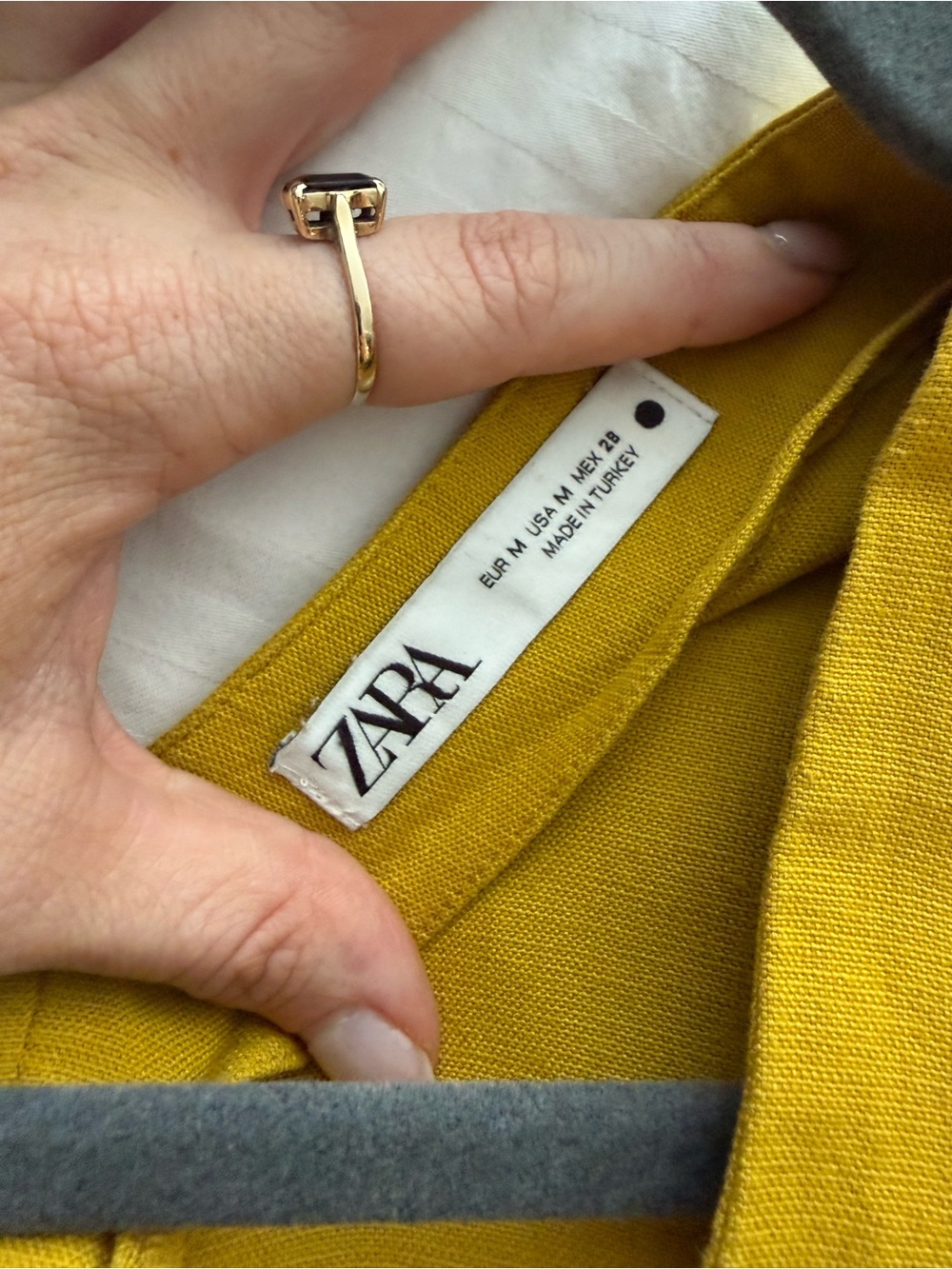 Zara chartreuse Yellow Linen-Blend tunic dress - Picture 3 of 4